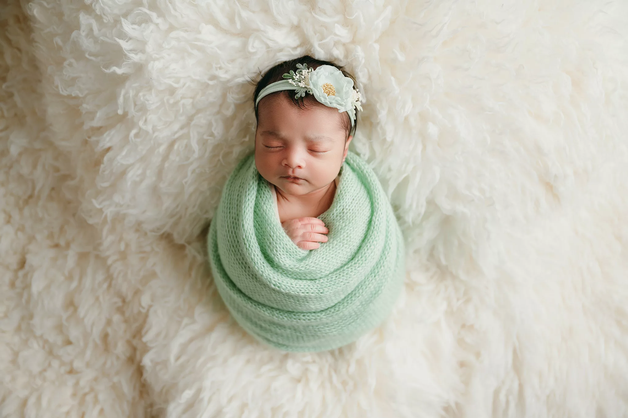 simple wrapped newborn photo session