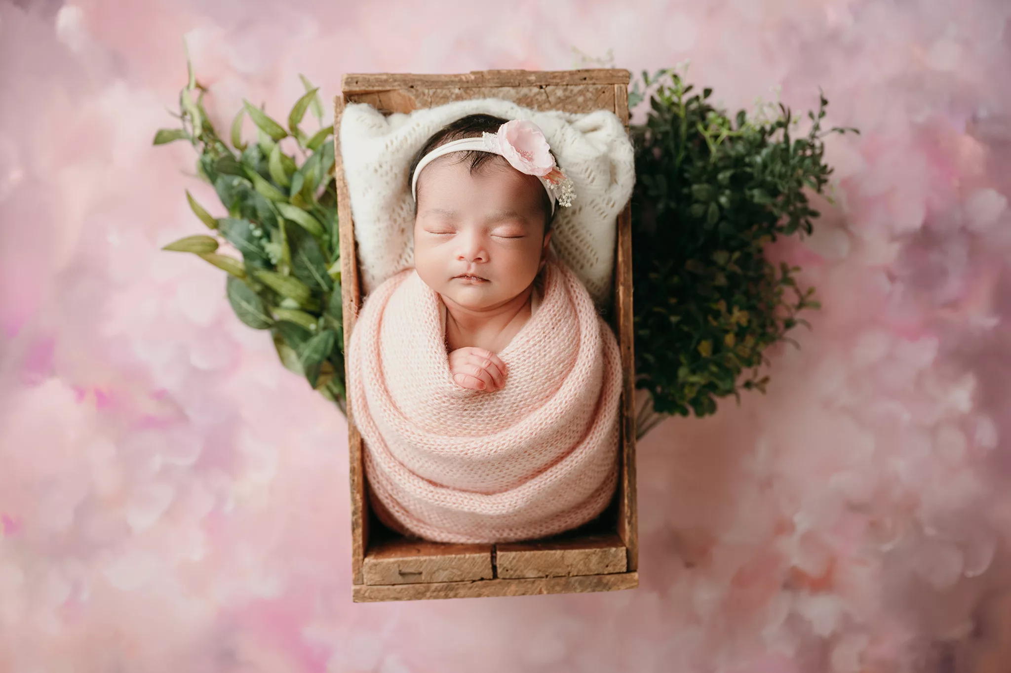 spring baby photo with flowers | Elmira Newborn Photo