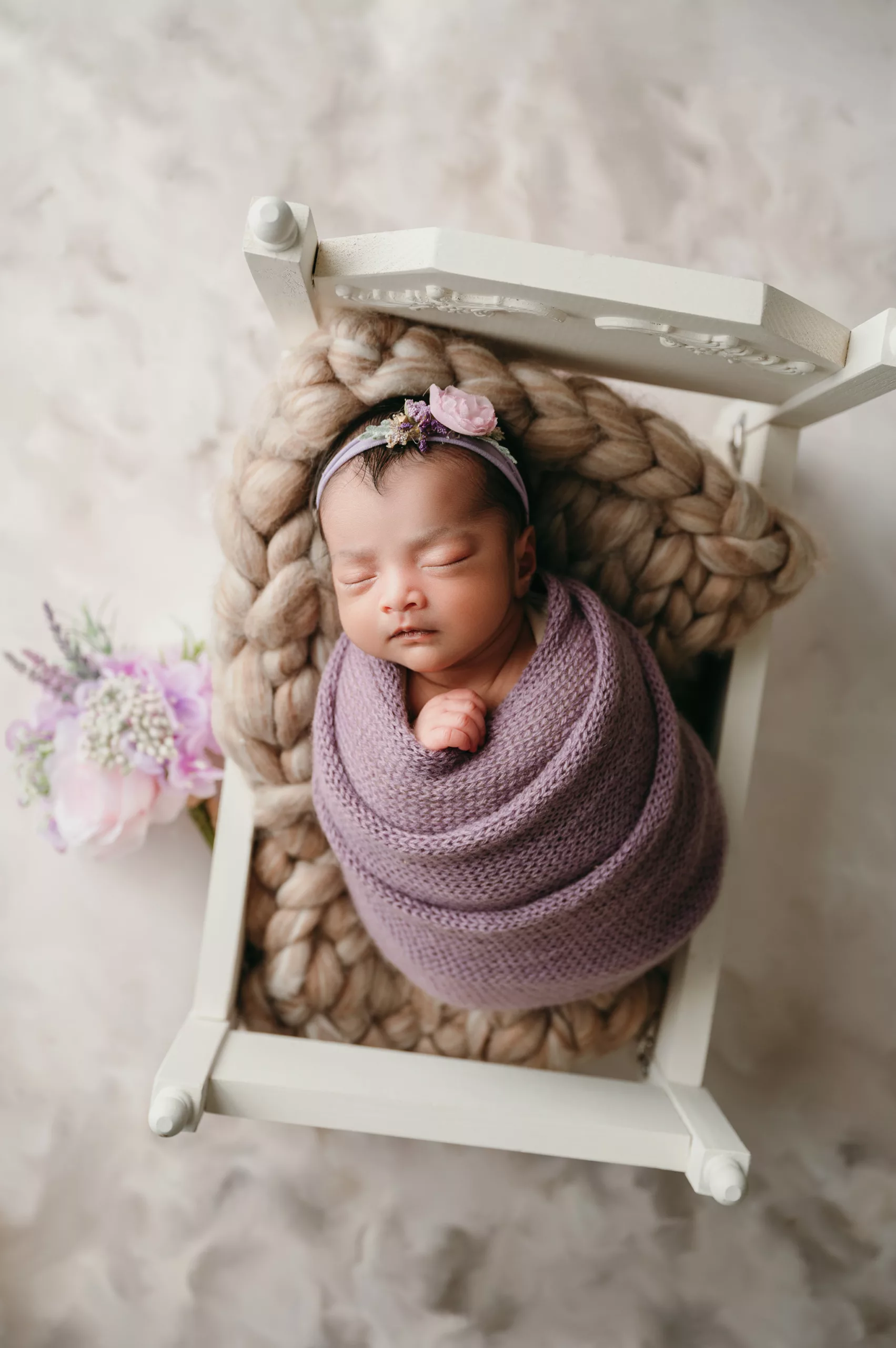 baby girl photo with flowers