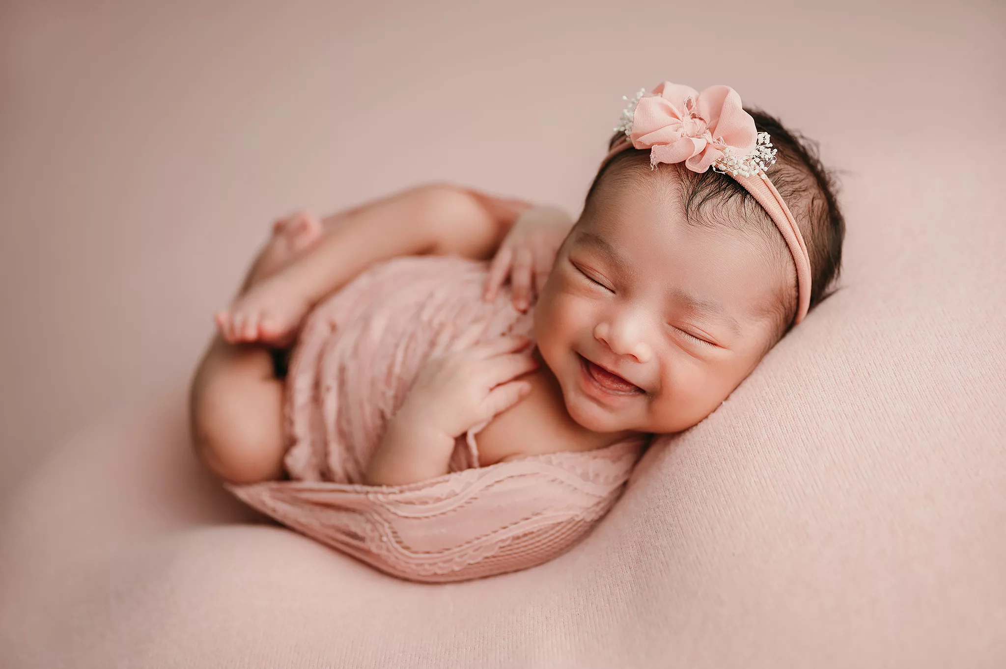 smiling baby | newborn baby girl